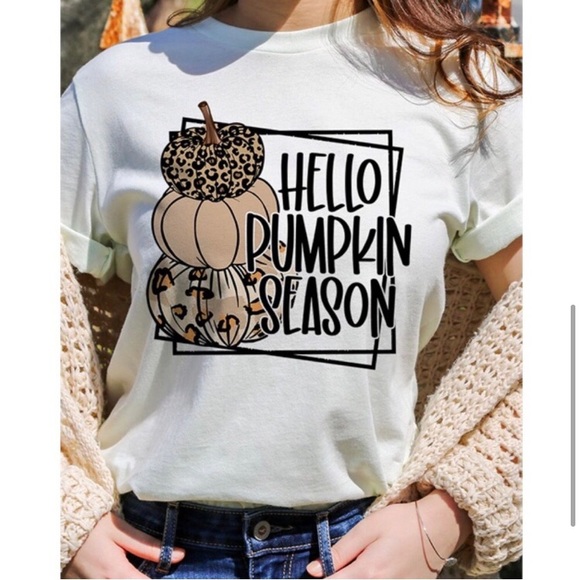 LAST ONE: Women’s cute BELLA CANVAS pumpkin season casual short sleeve T-shirt - Picture 3 of 5